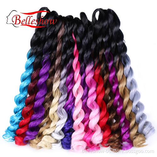 Hot sell  20inch 100g wholesale crochet braid fiber jumbo braids  deep wave  hair ombre wavy braiding hair